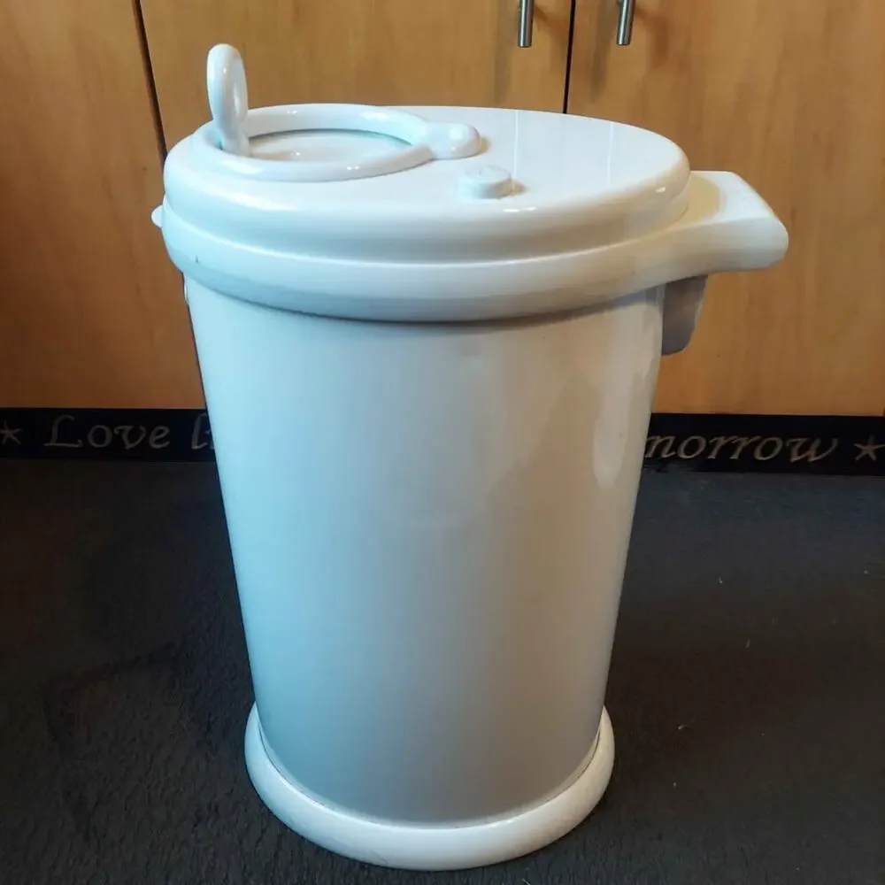 Ubbi White Stainless Steel Diaper Pail